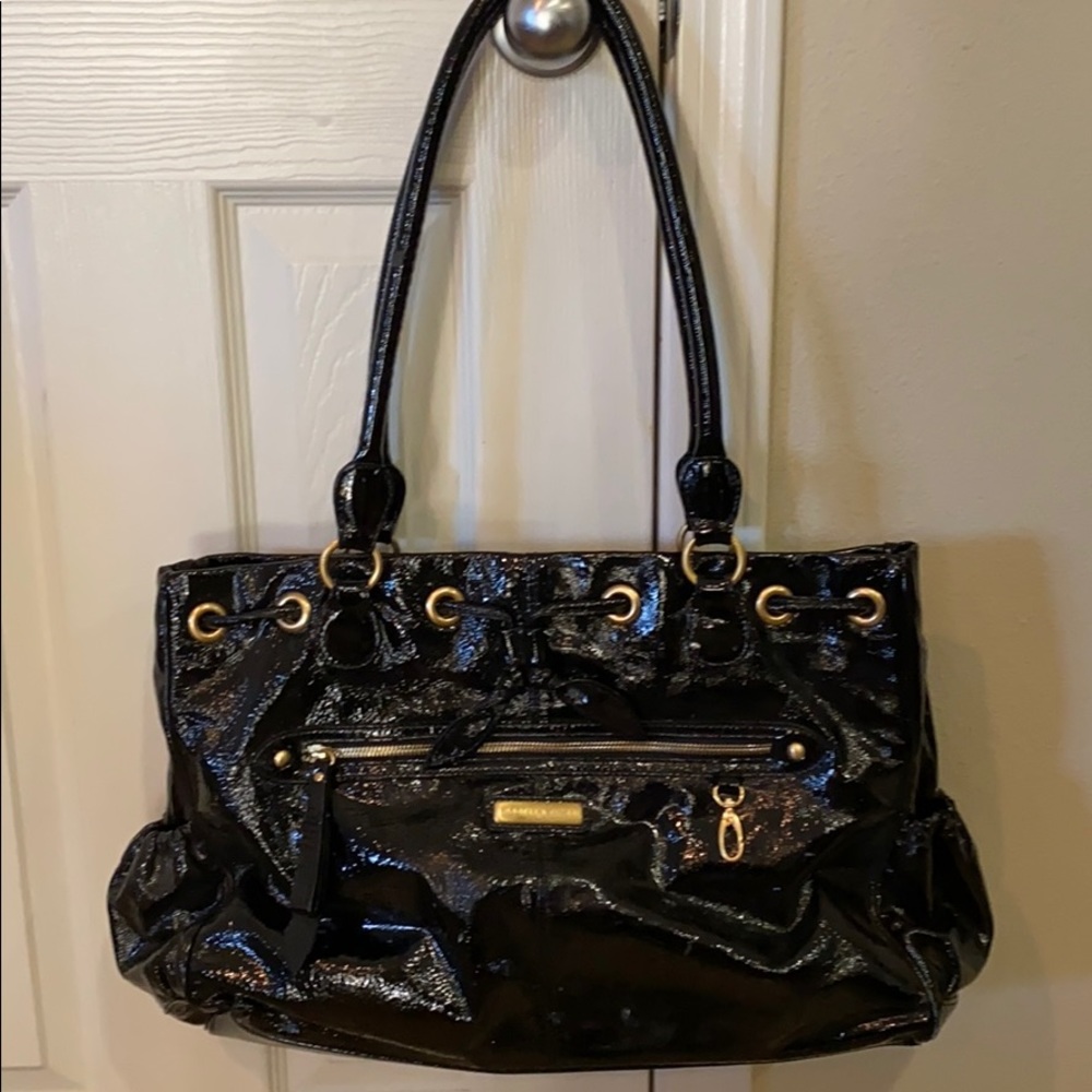 Isabella Fiore diaper bag black patent